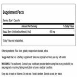Etiqueta legible en frasco de Swanson maqui 400 mg