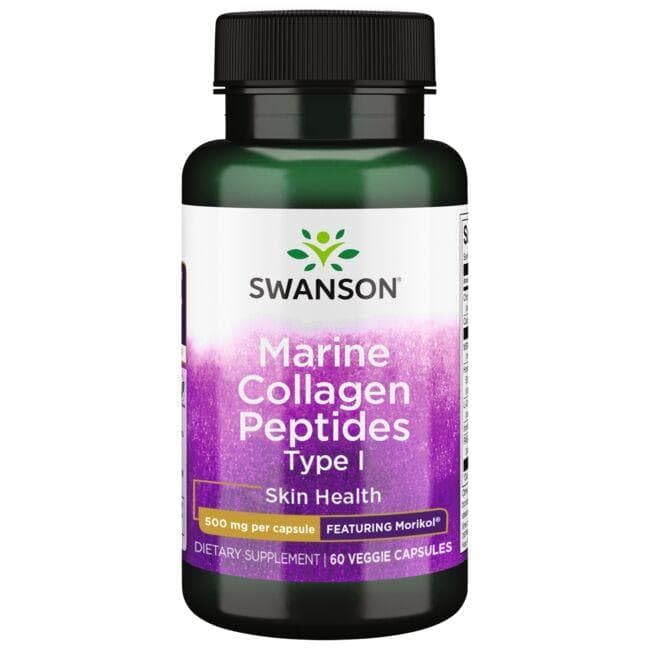 Swanson Marine Collagen Peptide Tipo I, porción, entrega 1 g de péptidos de colágeno de bajo peso molecular.