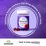 Swanson Melatonina gominolas fresa – gomitas: sabor agradable para dormir mejor.