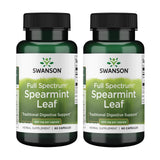 Swanson Menta Verde Hoja en botella, apoyo digestivo suave para uso diario.
