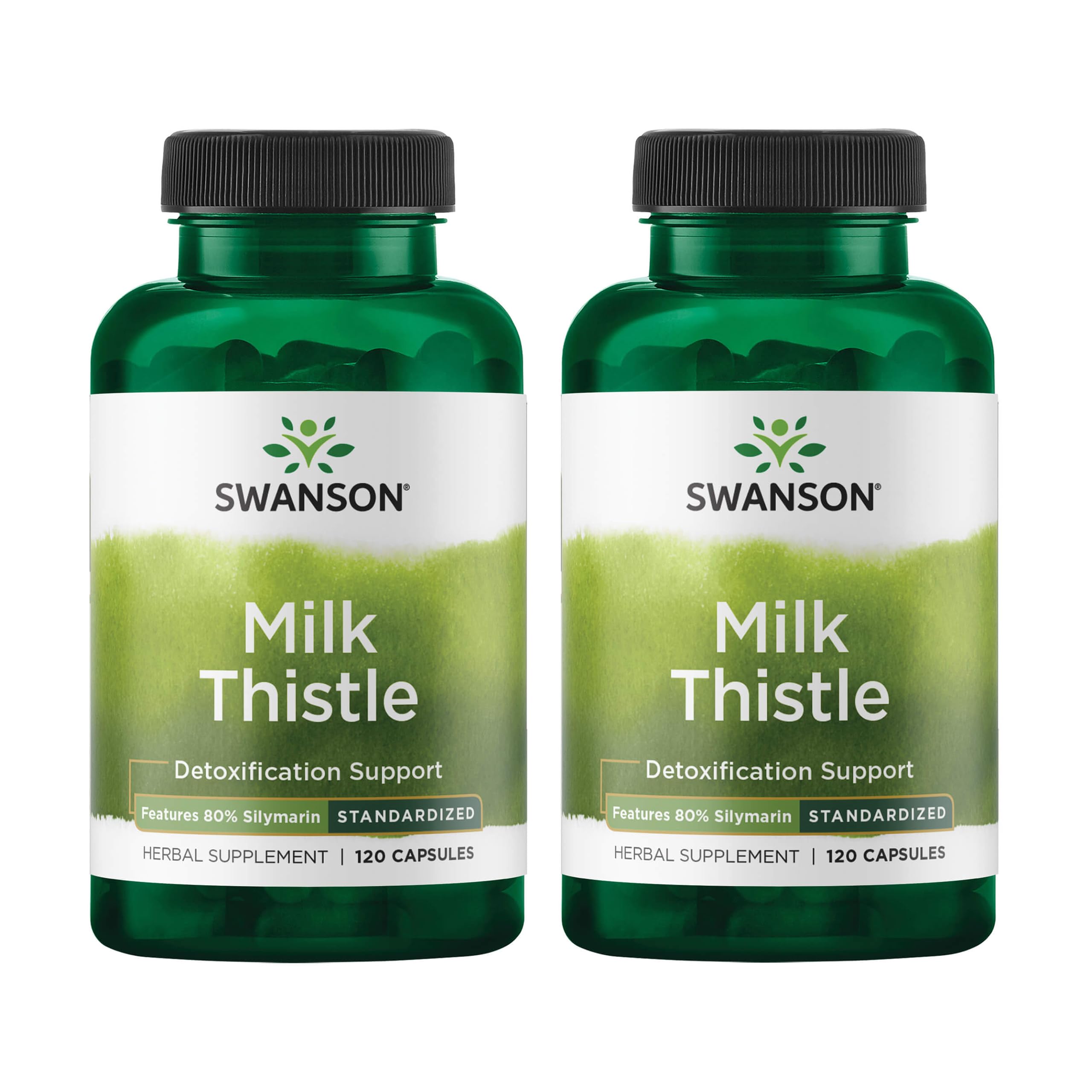 Swanson Milk Thistle, cápsulas en botella para apoyo potencial al bienestar general.