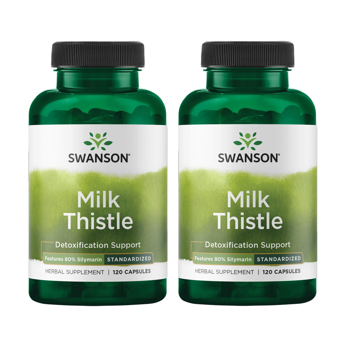 Swanson Milk Thistle, cápsulas en botella para apoyo potencial al bienestar general.