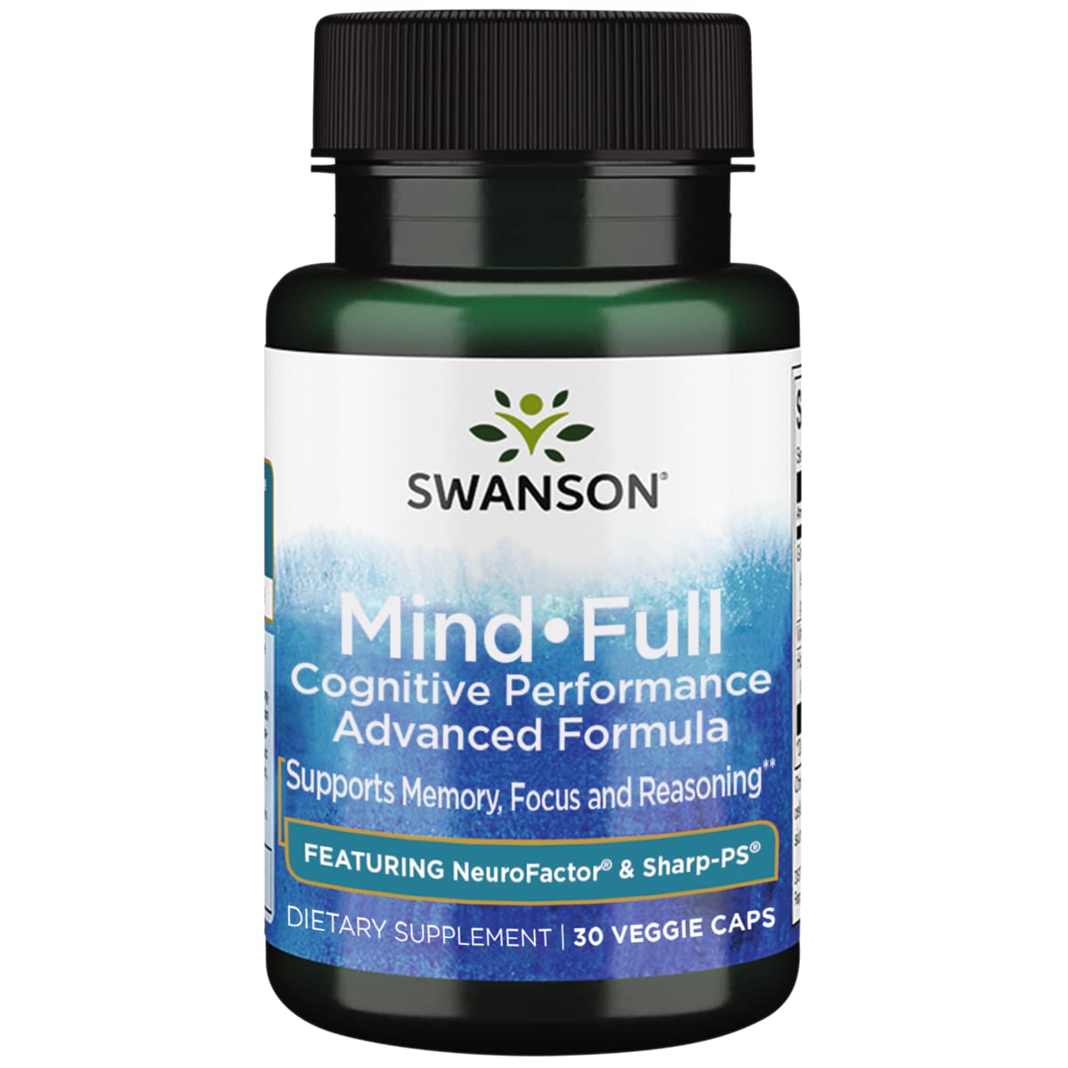 Swanson Mindfull frasco de cápsulas para posible apoyo a la concentración diaria