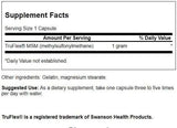 Swanson Ultra MSM 1000 mg, cápsulas, uso diario recomendado para bienestar general.