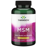 Cápsulas de Swanson MSM 1000 mg en frasco, posible apoyo a articulaciones y piel
