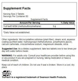 Swanson MSM 1500 mg, etiqueta de la botella, ideal para apoyar la movilidad diaria.