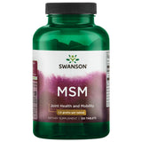 Swanson MSM 1500 mg, vista frontal de la botella, apoya la salud de articulaciones.