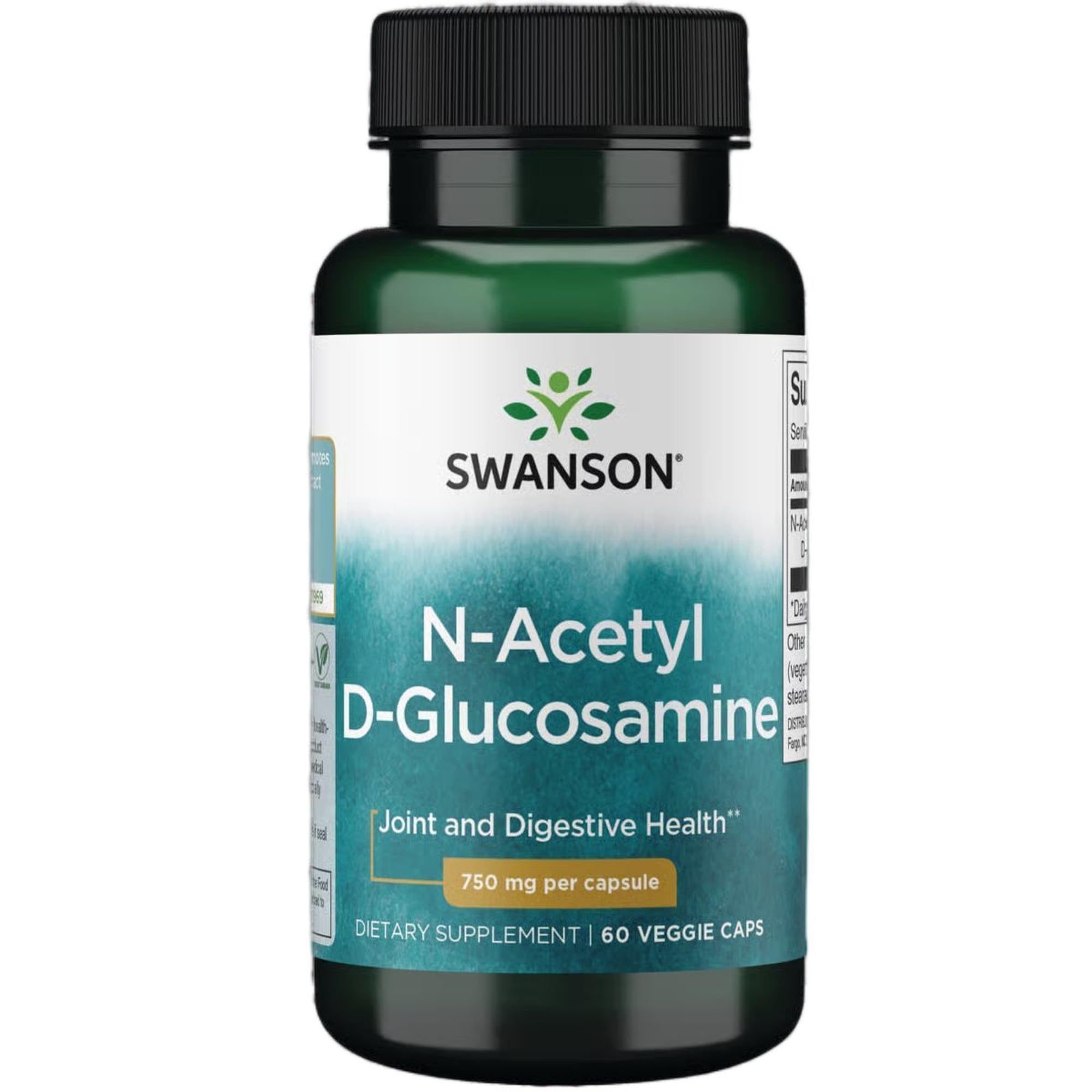 Swanson N-Acetil D-Glucosamina, botella destacada para apoyo articular diario.