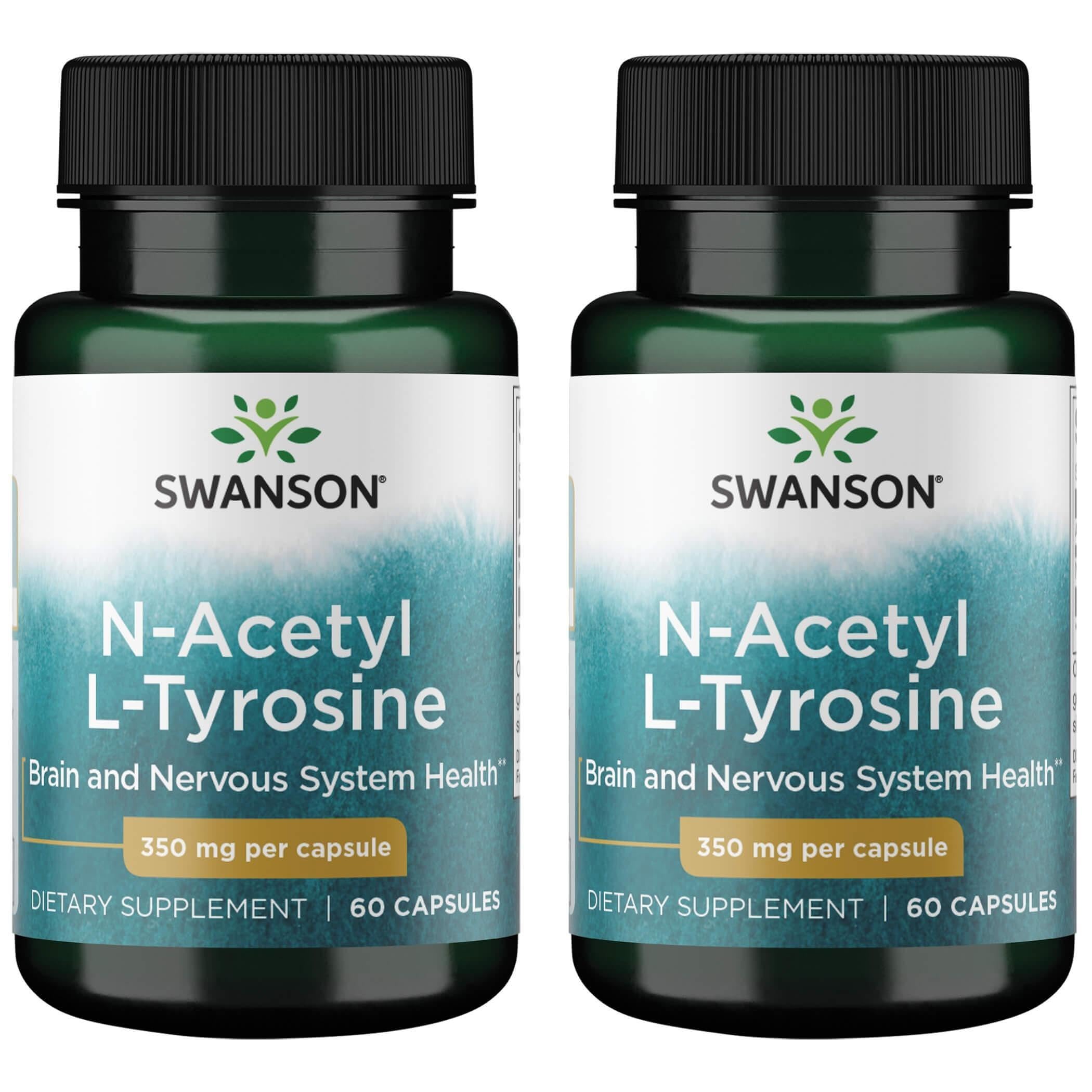 Swanson N-acetil-L-tirosina, frasco, apoyo potencial para enfoque mental diario.
