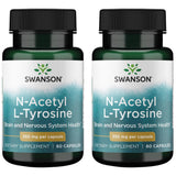 Swanson N-acetil-L-tirosina, frasco, apoyo potencial para enfoque mental diario.