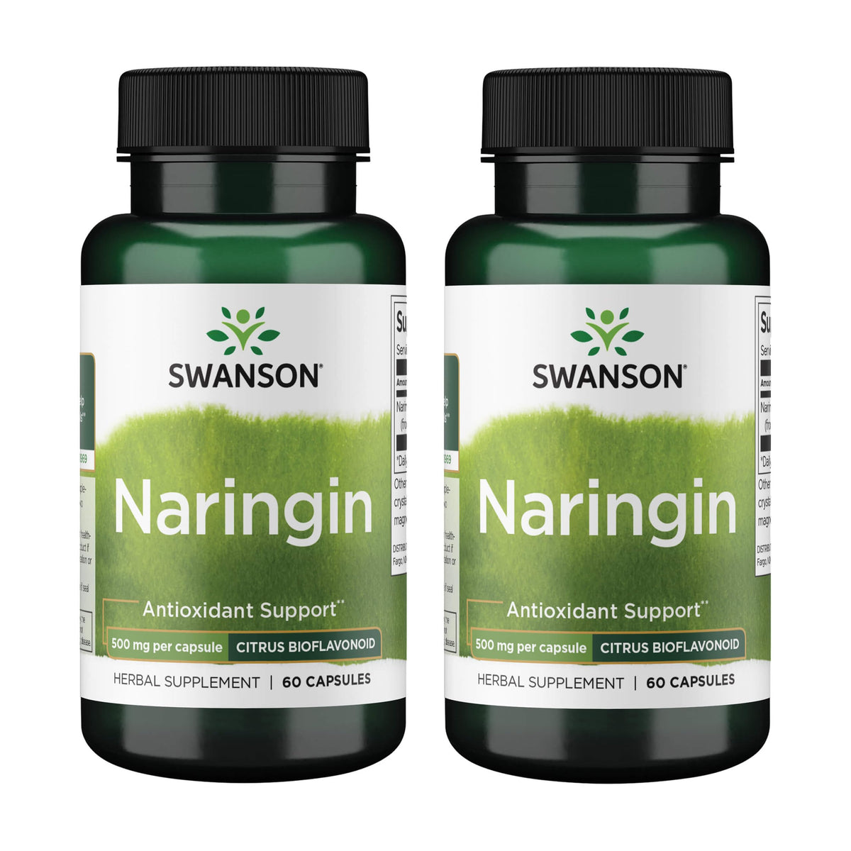 Swanson Naringin cápsulas en caja, apoyo antioxidante junto a la vitamina C.