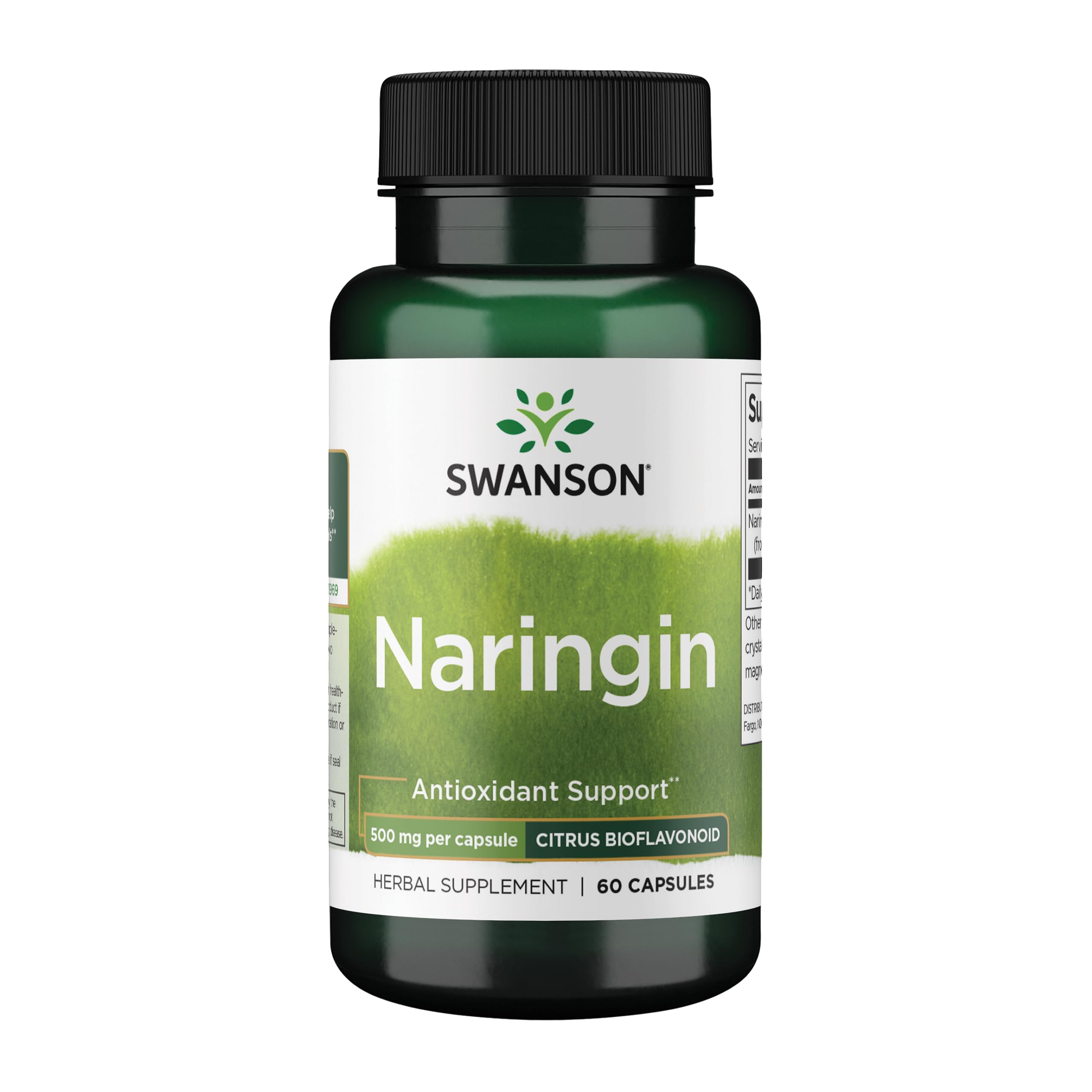 Swanson Naringina bioflavonoide cítrico, botella de cápsulas, posible apoyo antioxidante para la rutina diaria.