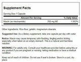 Etiqueta de Swanson Niacinamida con lista de ingredientes detallada.