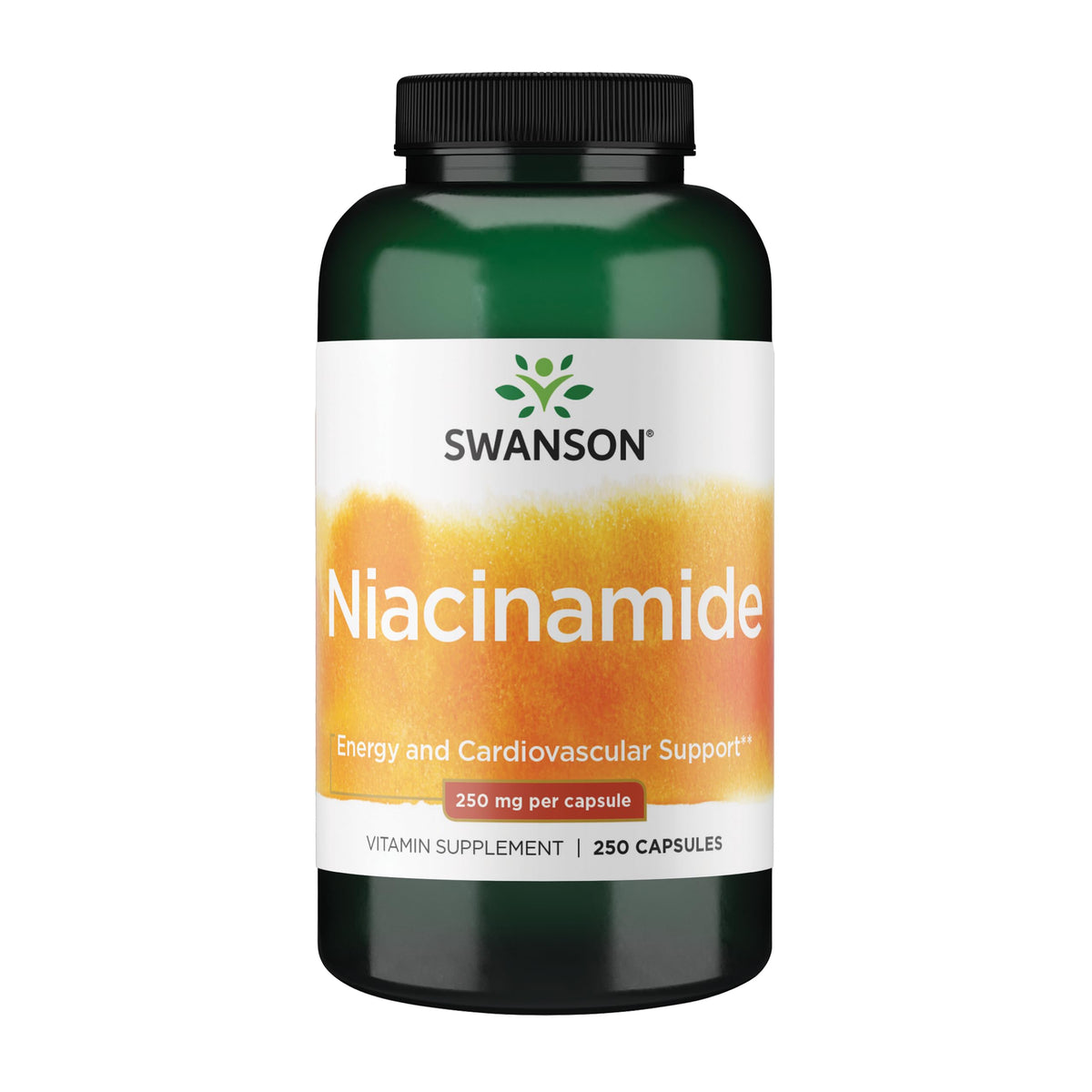 Swanson Niacinamide: cápsulas en bote para consumo diario y soporte general.