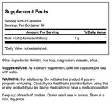 Swanson Noni 500 mg, cápsulas mostradas, uso diario para bienestar y energía.