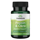 Swanson Okra Pepsin envase cápsulas, apoyo digestivo diario