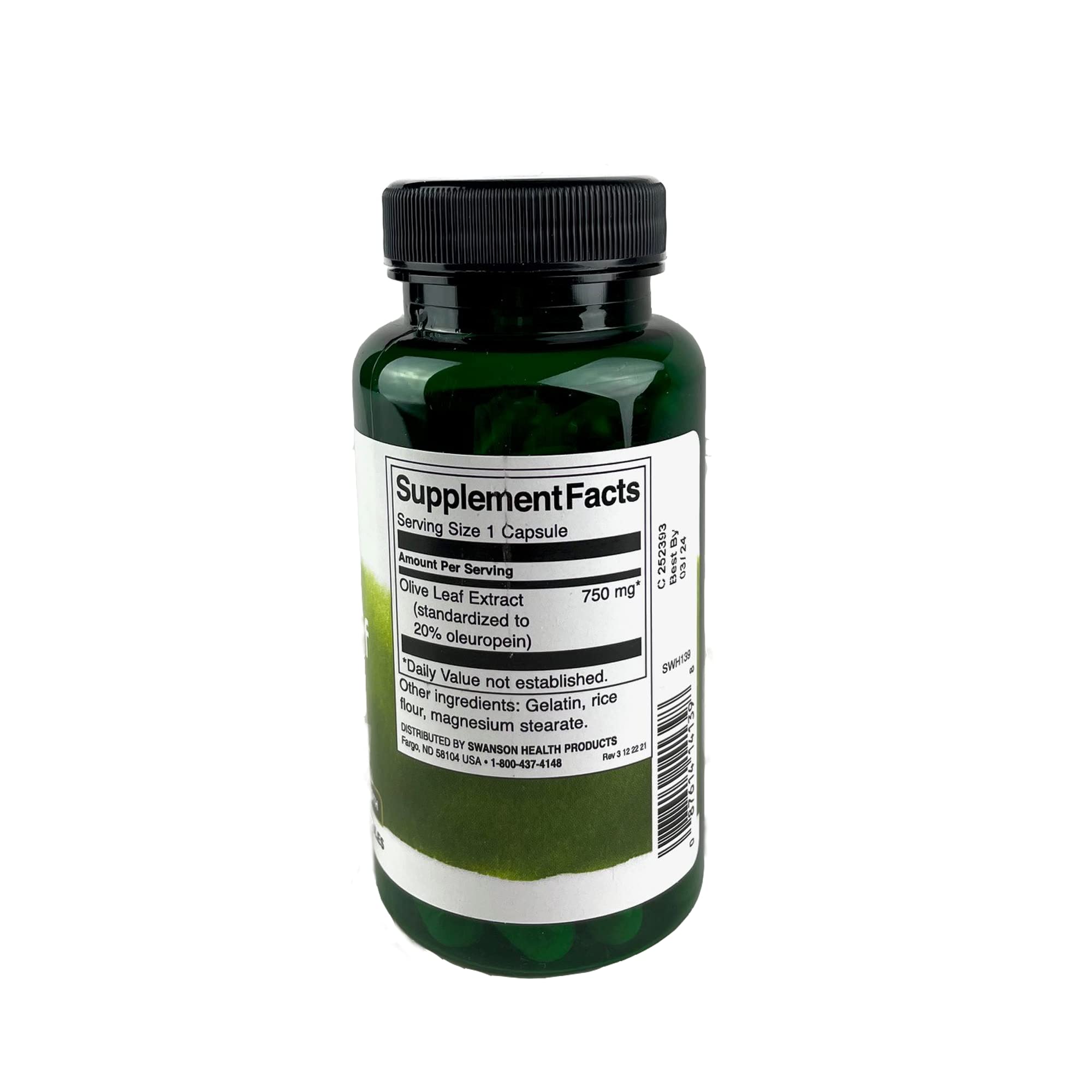 Swanson Olive Leaf Extract envase dos pack, ideal para mantener un suministro constante de cápsulas.