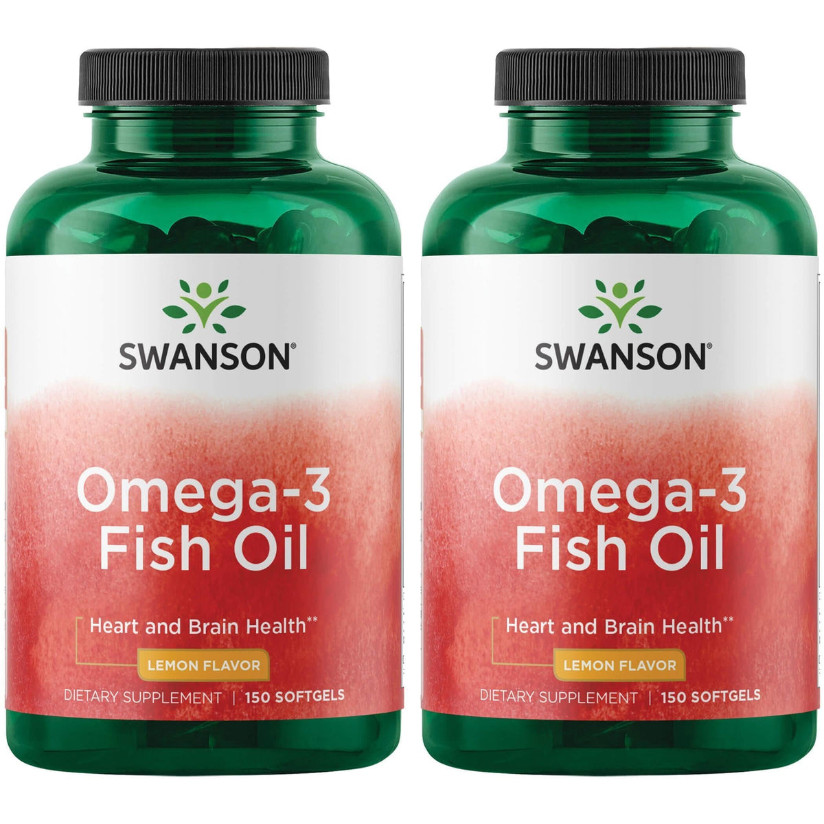 Swanson Omega-3, botella limón, apoyo al corazón y la mente.