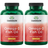 Swanson Omega-3, botella limón, apoyo al corazón y la mente.