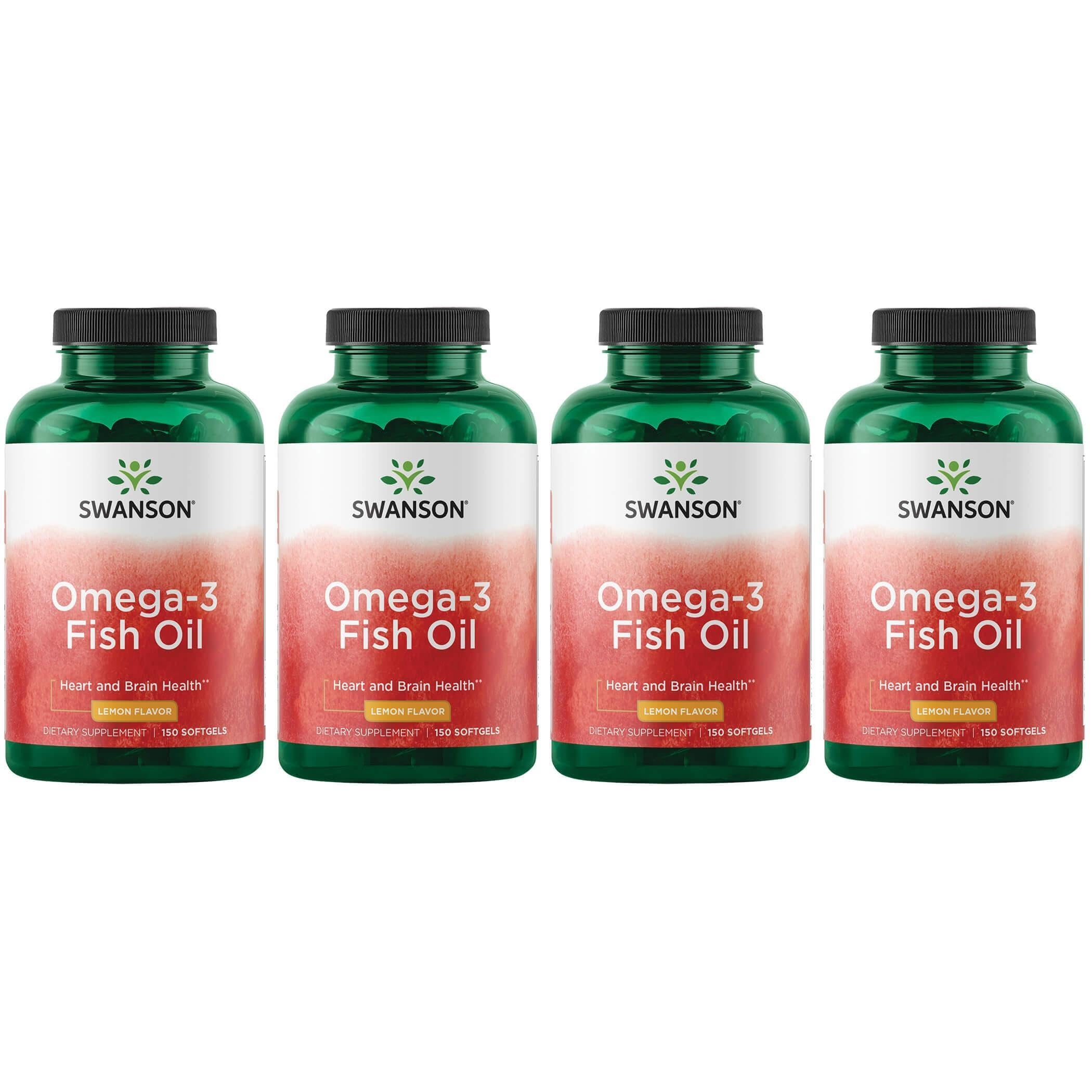 Swanson Omega-3 botella-vertido apoyo potencial para corazón y mente con sabor a limón