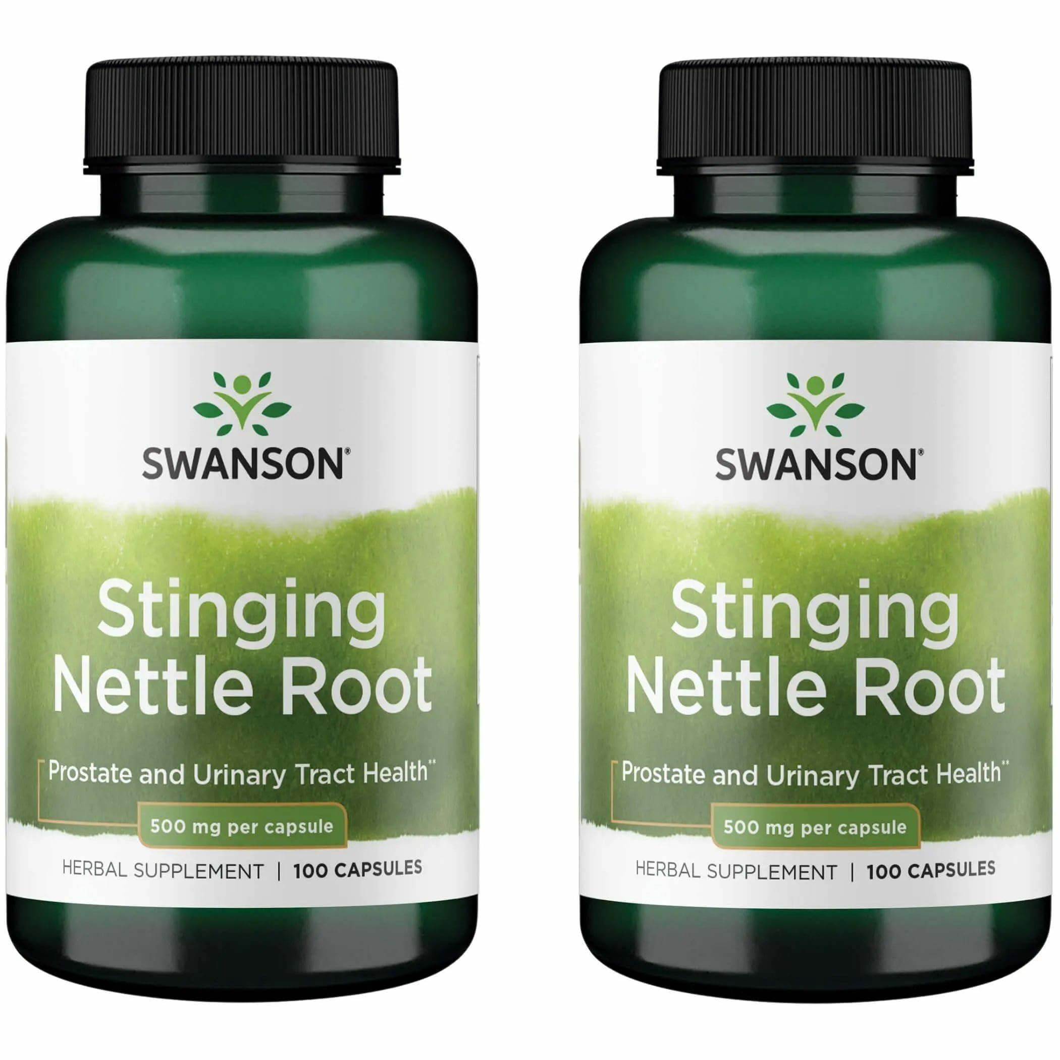 Swanson raíz de ortiga, cápsulas de 500 mg para apoyo diario del bienestar.