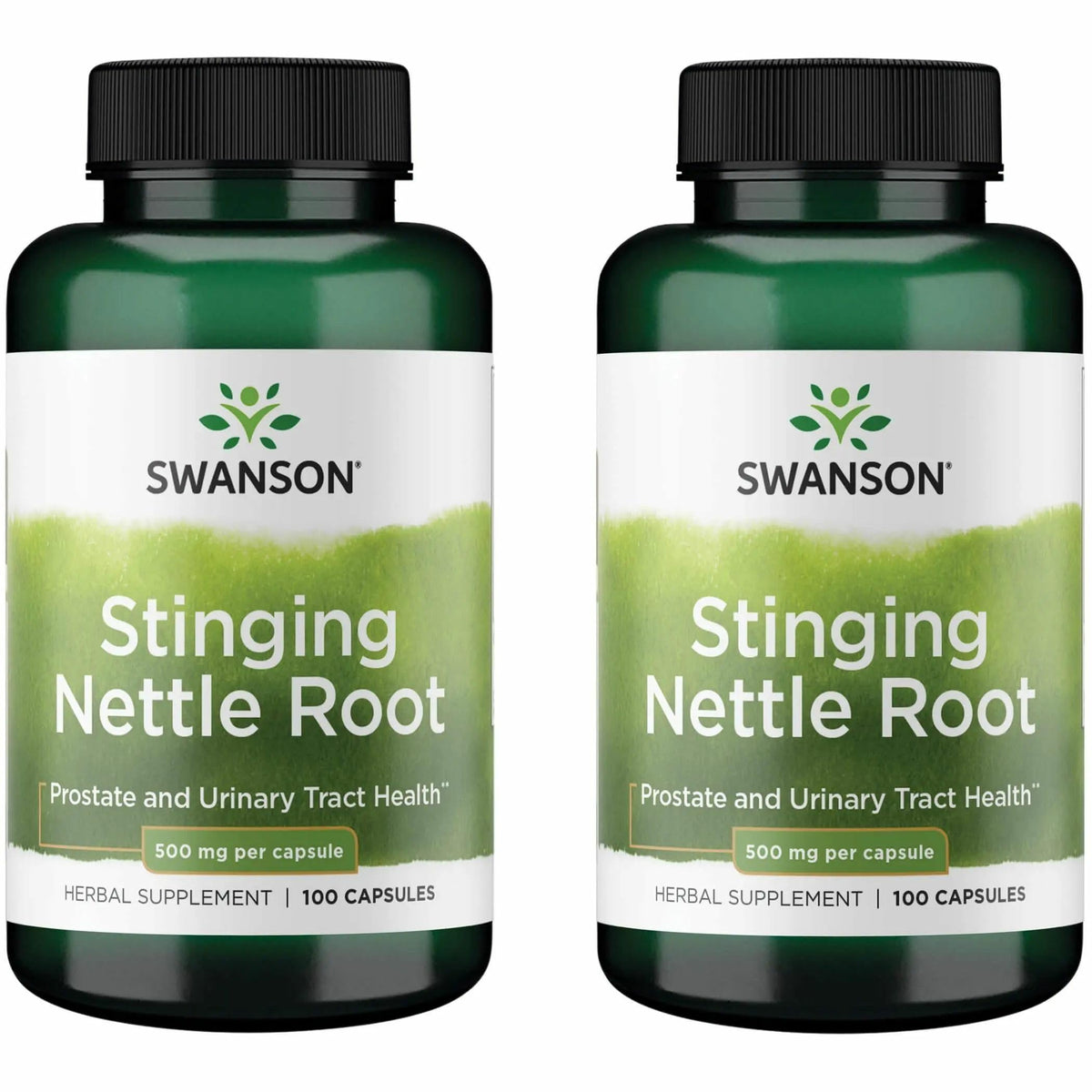 Swanson raíz de ortiga, cápsulas de 500 mg para apoyo diario del bienestar.