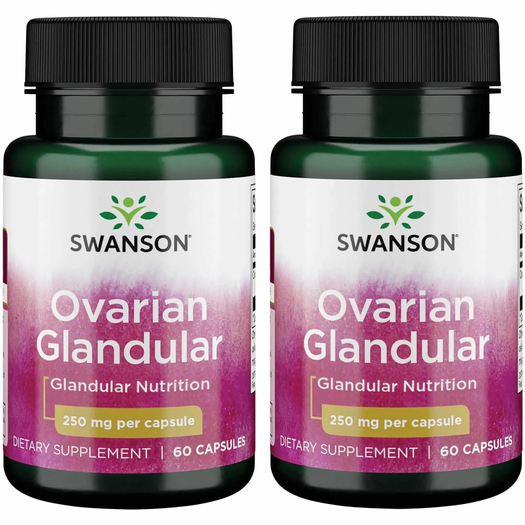 Swanson Ovarian Glandular botella con dosificador para dosis diaria posible