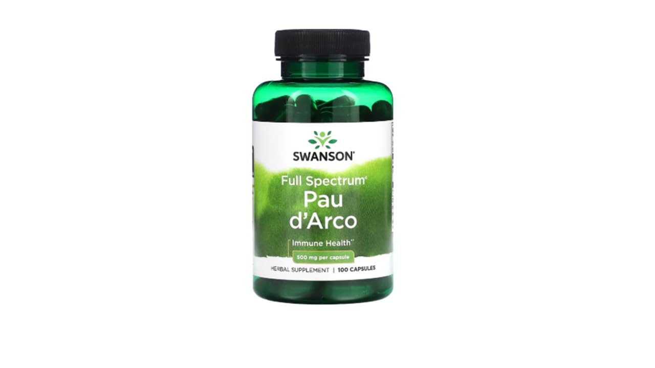 Swanson PAU d'Arco 500 mg en cápsulas, apoyo a la salud inmunitaria de forma natural