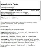 Swanson fosfatidilserina 100 mg, cápsulas, posible apoyo a la señalización celular cerebral