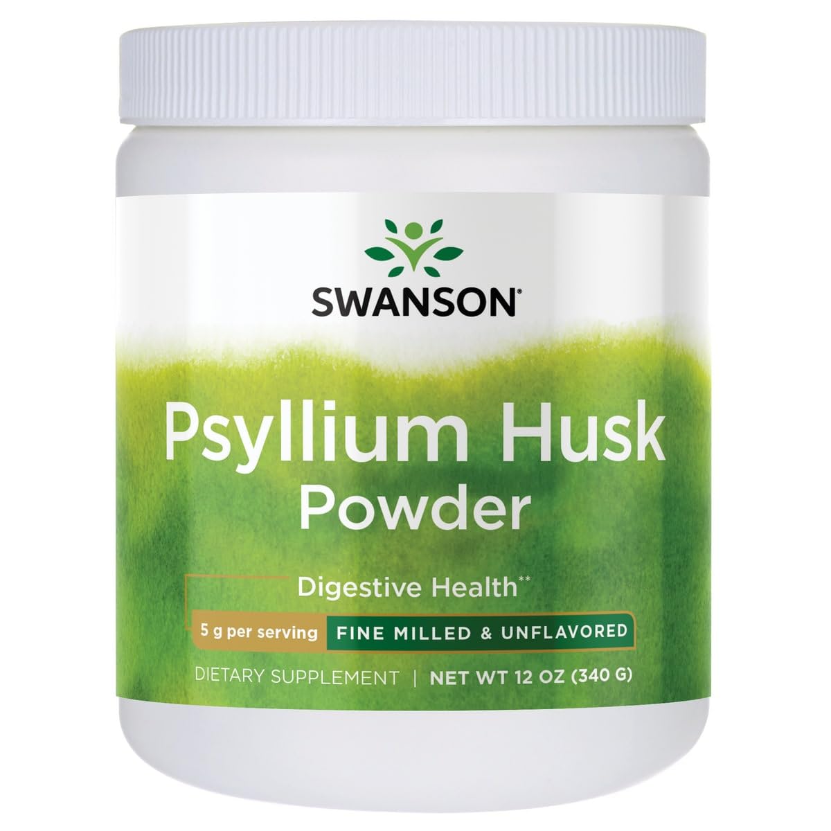 Swanson polvo de cascara psyllium en bote: fibra soluble para regularidad