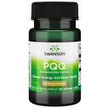 Swanson PQQ cápsulas veganas en frasco para energía celular.