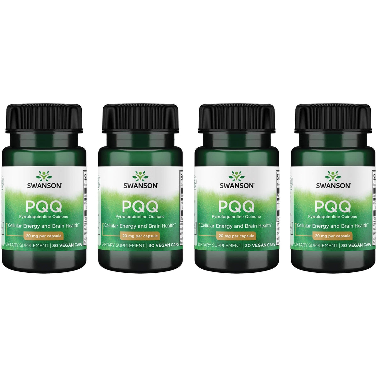 Swanson PQQ cápsulas vegetales: apoyo a la energía diaria y salud cerebral.