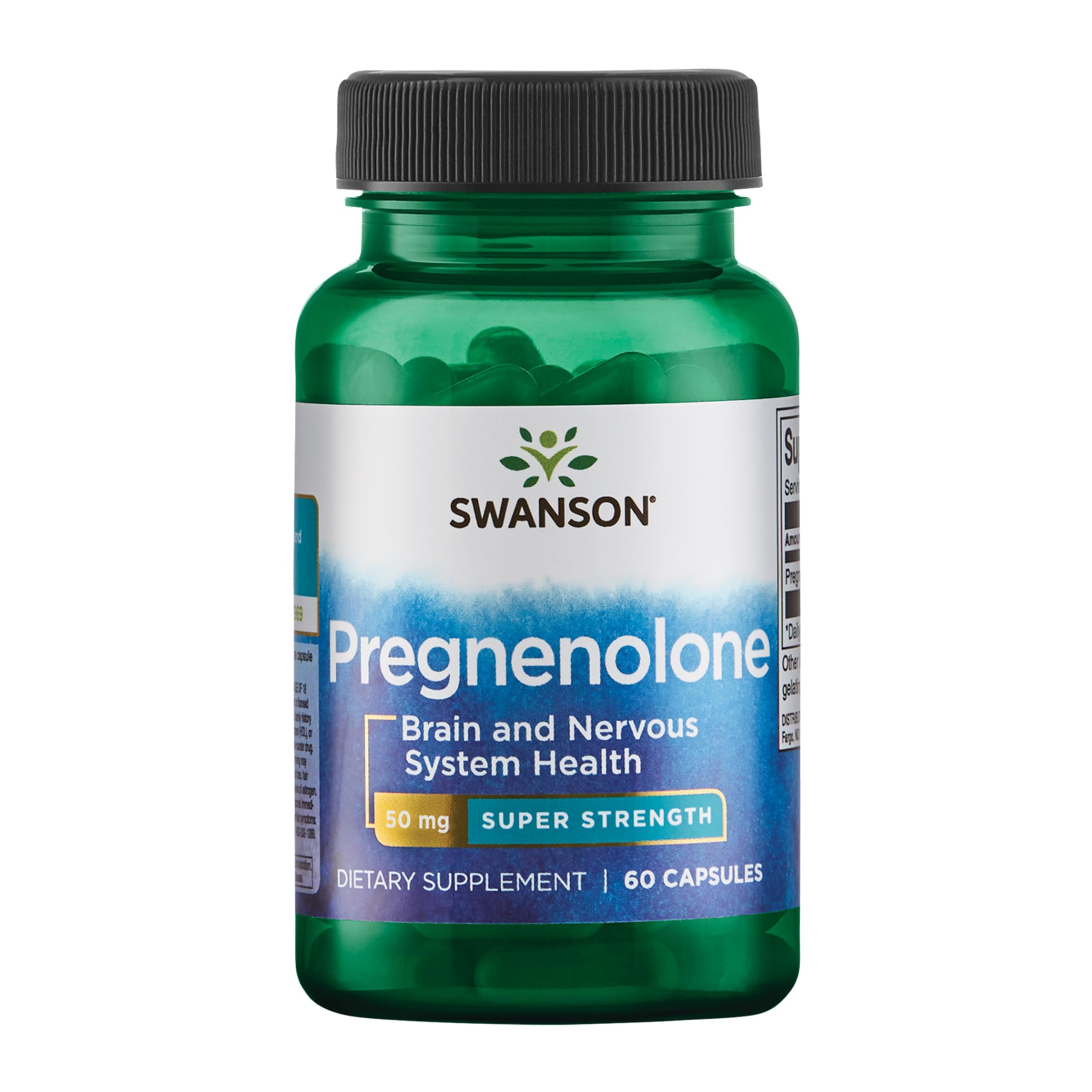 Swanson Pregnenolona 50 mg cápsulas para apoyo general en el día.