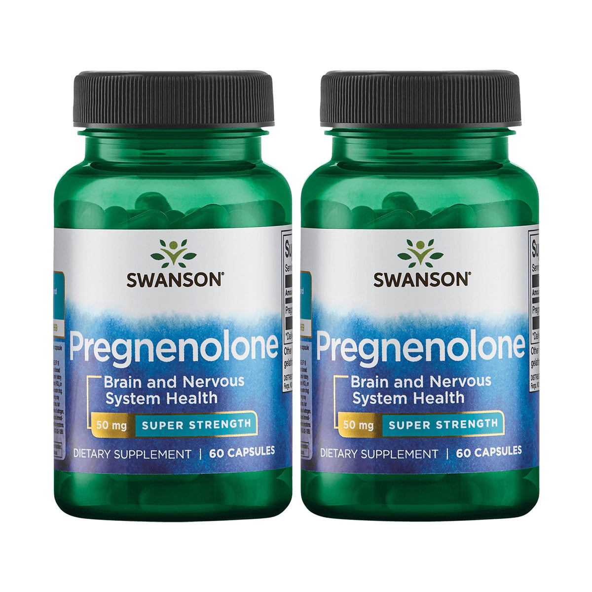 Swanson Pregnenolona en botella de 50 mg para apoyo diario del bienestar