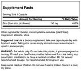 Swanson Premium Brand Zinc Picolinate, etiqueta, destaca la absorción.