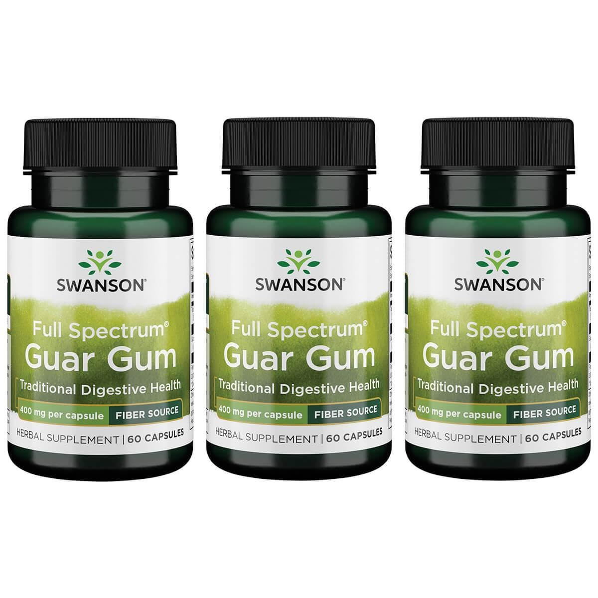 Swanson Premium Goma Guar Spectrum, botella vista frontal, apoyo potencial al bienestar digestivo