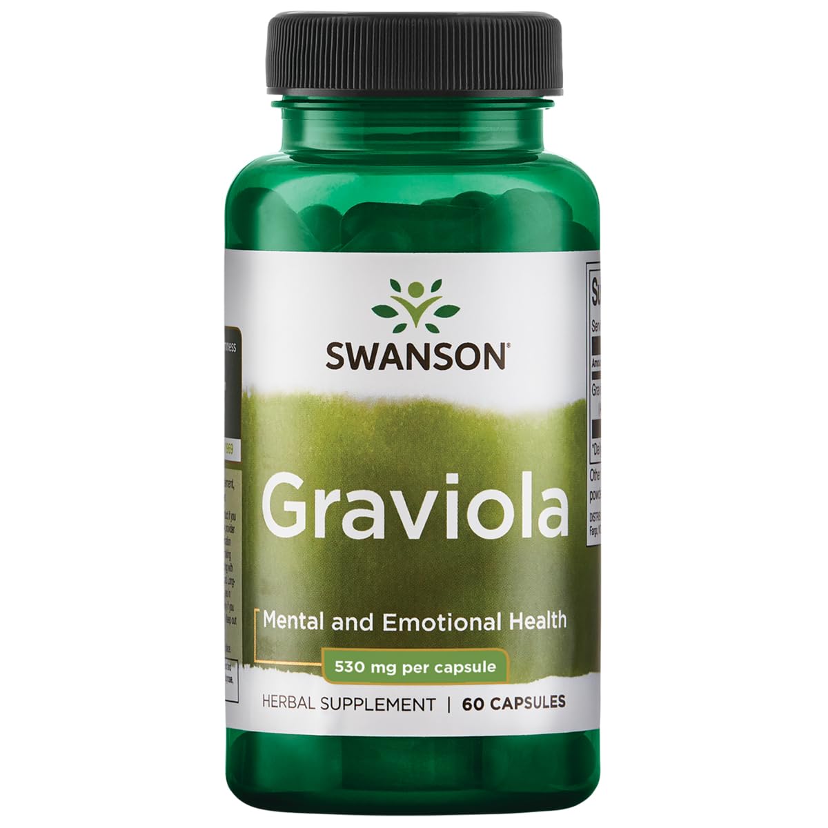 Swanson Graviola 530 mg cápsulas: apoyo al sistema inmunológico y salud digestiva.