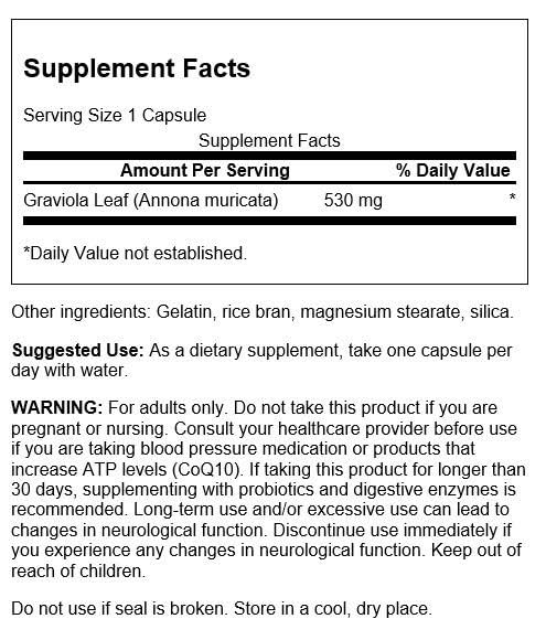 Swanson Graviola 530 mg envase: almacenamiento práctico y relajación ocasional.