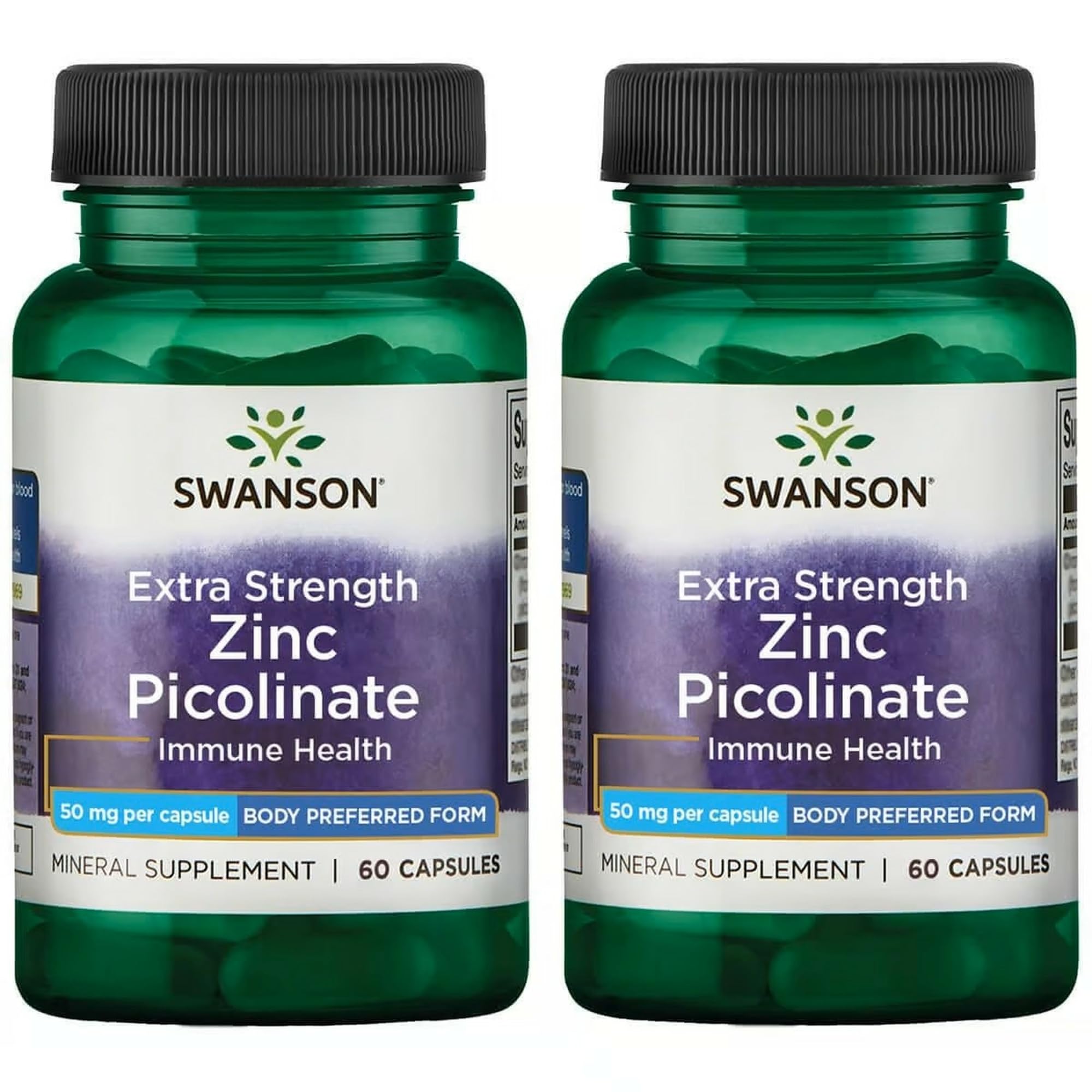 Swanson Premium Zinc Picolinato en botella para soporte inmune diario.