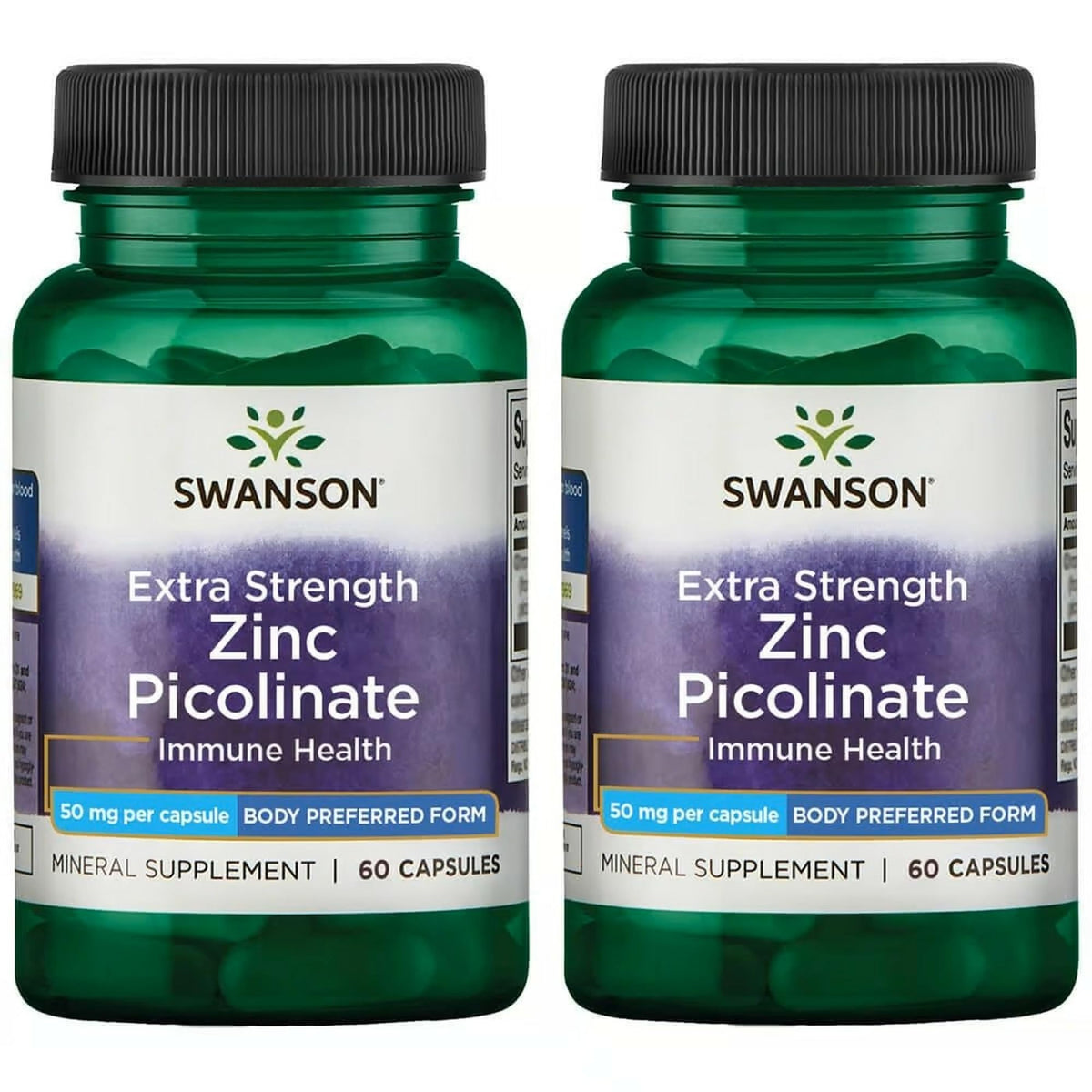 Swanson Premium Zinc Picolinato en botella para soporte inmune diario.