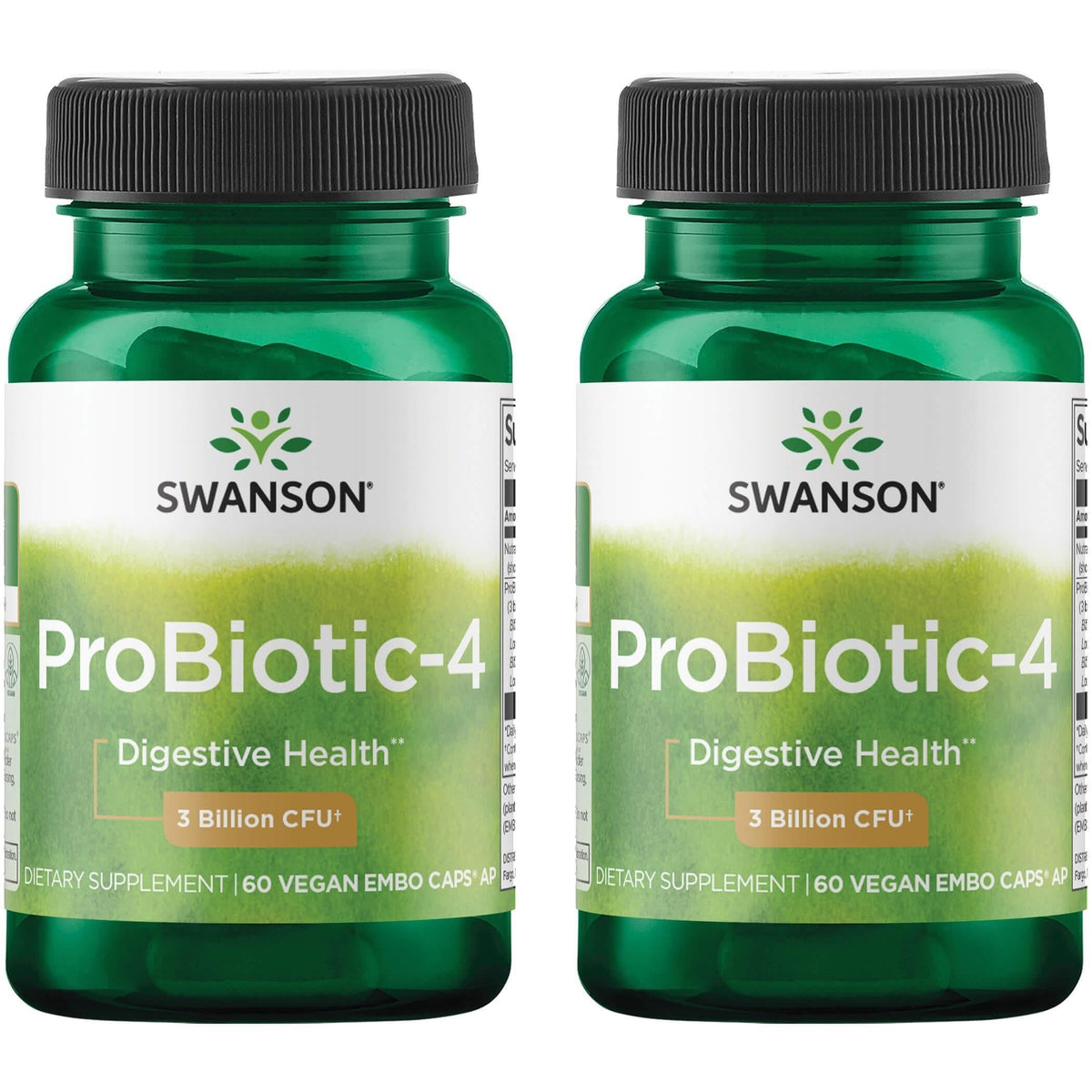 Swanson Probiotic-4 cápsulas en botella, apoyo digestivo diario y microbioma saludable