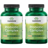 Swanson Probiotic Complex botella en estante para apoyo digestivo diario.