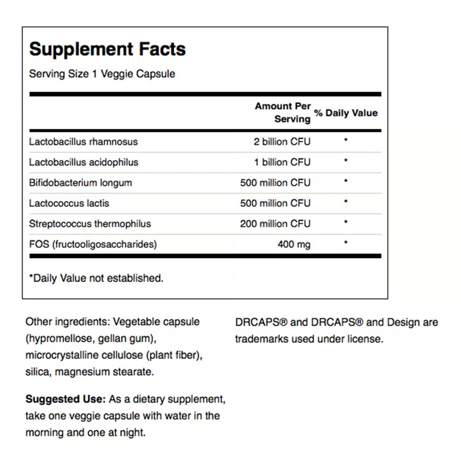 Swanson Probiotic Complex etiqueta detalles para identificar beneficios.