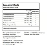 Swanson Probiotic Complex etiqueta detalles para identificar beneficios.