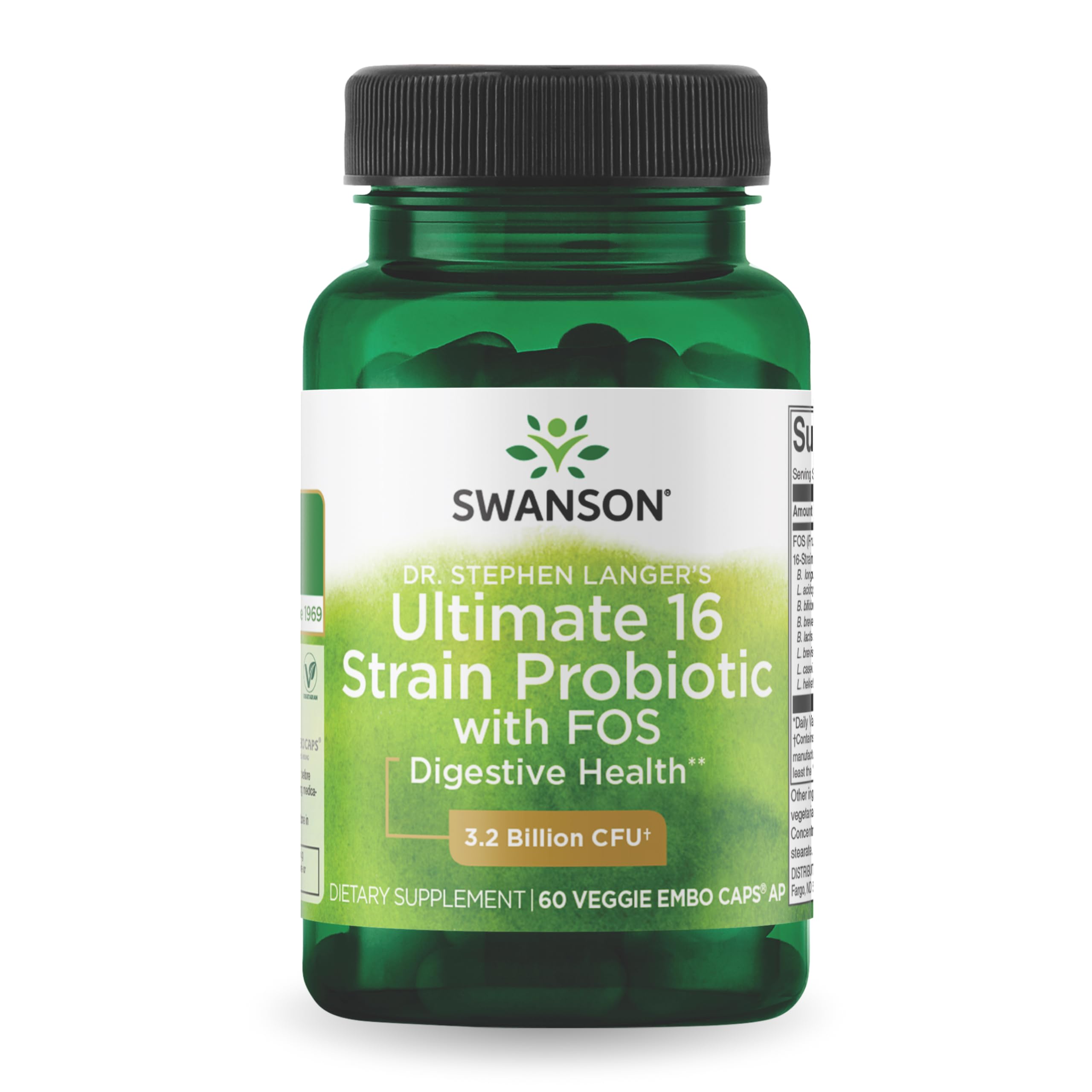 Swanson probiótico 16 cepas en botella para equilibrio intestinal diario