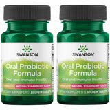 Swanson Probítico Oral BLIS K12, sabor fresa, tableta masticable para la salud bucal.