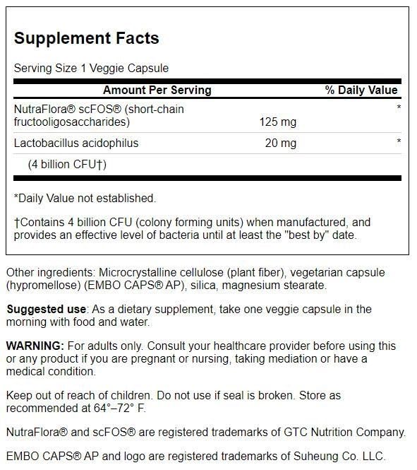 Swanson Prolacto Acidophilus, etiqueta de ingredientes, guía para consumo diario.