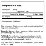 Swanson Propolis 550 mg, cápsulas en detalle; posible apoyo al sistema inmunitario.