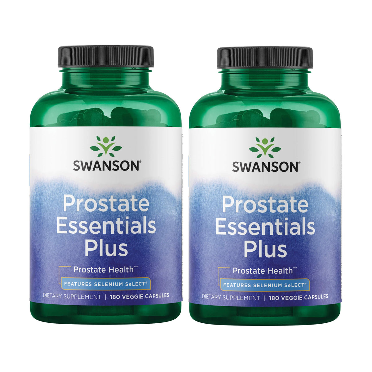 Swanson Prostate Essentials Plus en botella, soporte para la salud prostática en la rutina diaria.