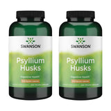 Swanson Psyllium Husk cápsulas 610 mg, botella frontal para uso diario de fibra.